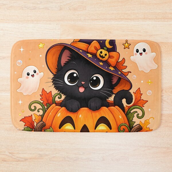 Item preview, Cute Black Cat in Jack-o'-Lantern Pumpkin designed and sold by Pure Craft.