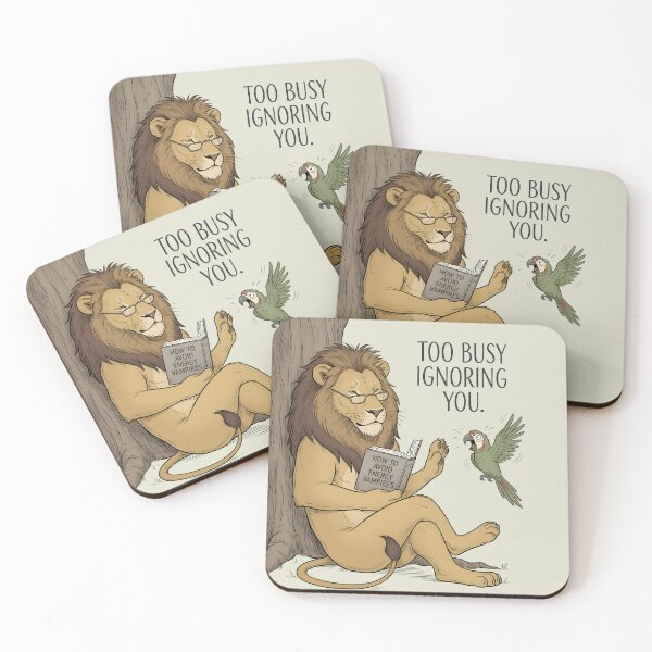 Item preview, Too Busy Ignoring You Reading Lion designed and sold by hutofdesigns.