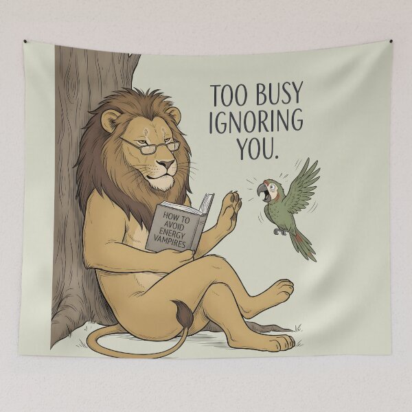 Item preview, Too Busy Ignoring You Reading Lion designed and sold by hutofdesigns.