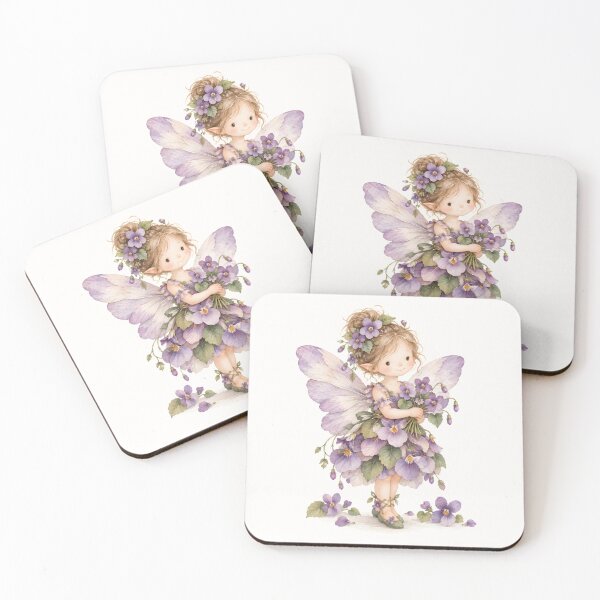 Item preview, Purple Violet Flower Fairy – Whimsical Cottagecore Fairy Art designed and sold by looplandger.