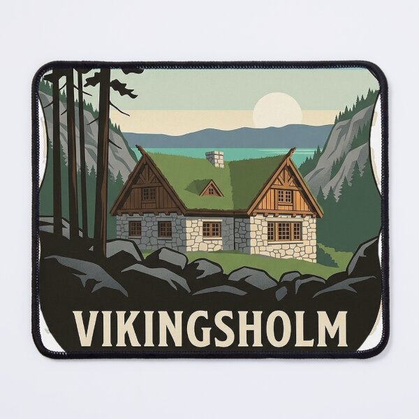 Item preview, Vikingsholm Emerald Bay State Park Lake Tahoe Heraldic Crest Sticker designed and sold by DetourDgn.