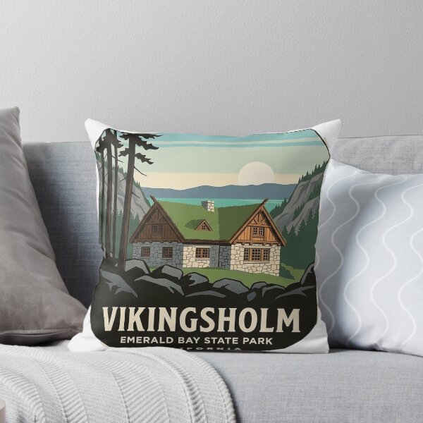 Item preview, Vikingsholm Emerald Bay State Park Lake Tahoe Heraldic Crest Sticker designed and sold by DetourDgn.