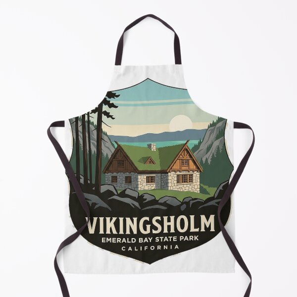 Item preview, Vikingsholm Emerald Bay State Park Lake Tahoe Heraldic Crest Sticker designed and sold by DetourDgn.
