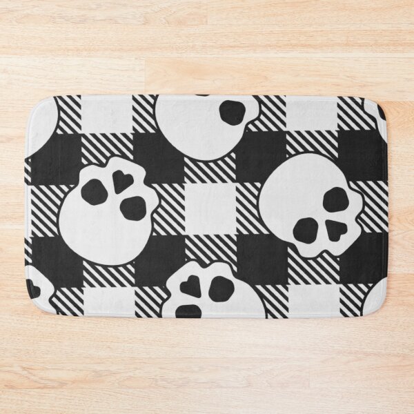 Item preview, Black and White Skull Buffalo Plaid — Gothic Spooky Plaid Seamless Pattern designed and sold by LYAN-STORE.