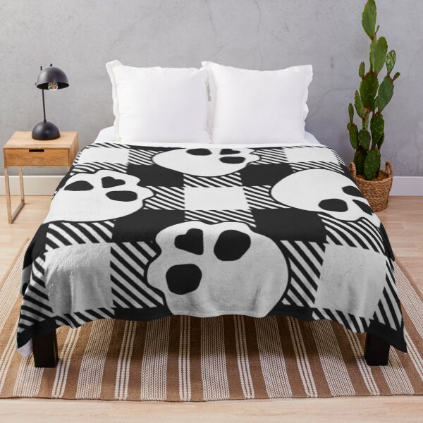Item preview, Black and White Skull Buffalo Plaid — Gothic Spooky Plaid Seamless Pattern designed and sold by LYAN-STORE.