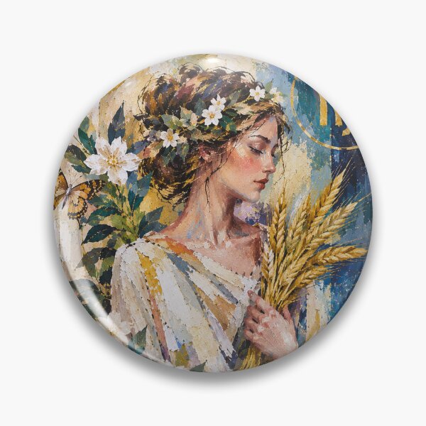 Item preview, Virgo Zodiac Painting – Mystical Maiden Cosmic Art designed and sold by GalleryKauffeld.