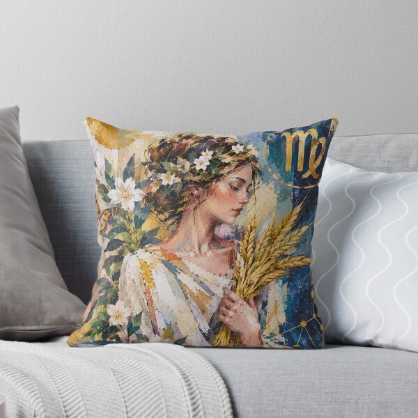 Item preview, Virgo Zodiac Painting – Mystical Maiden Cosmic Art designed and sold by GalleryKauffeld.