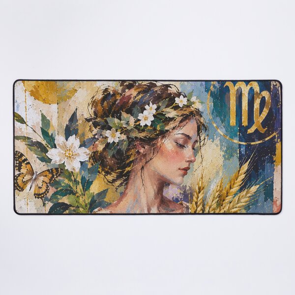 Item preview, Virgo Zodiac Painting – Mystical Maiden Cosmic Art designed and sold by GalleryKauffeld.