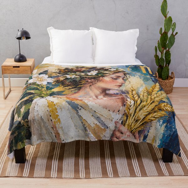 Item preview, Virgo Zodiac Painting – Mystical Maiden Cosmic Art designed and sold by GalleryKauffeld.