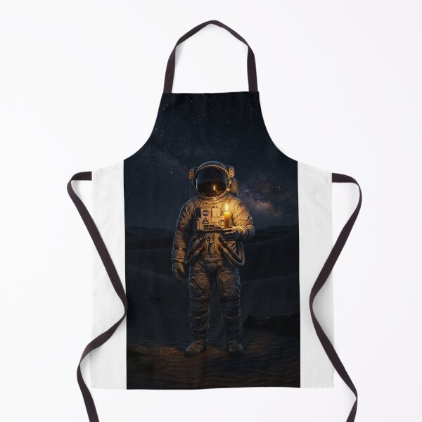 Item preview, Cosmic Solitude: Astronaut Holding Candle in Dark Galaxy Desert designed and sold by Rain-Road.