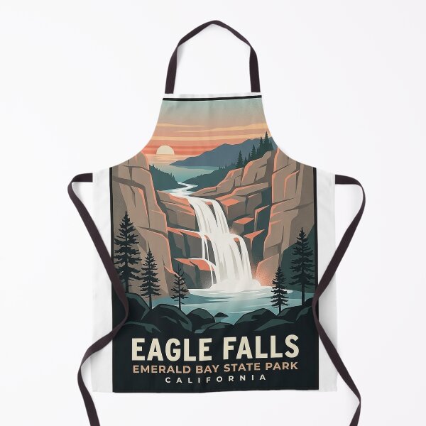 Item preview, Eagle Falls Emerald Bay State Park Lake Tahoe Vintage Travel Poster Sticker designed and sold by DetourDgn.