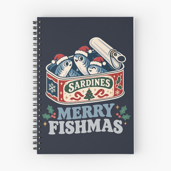Item preview, Funny Christmas Sardine Can – Merry Fishmas Retro Holiday Fish Design designed and sold by Skryp-art.