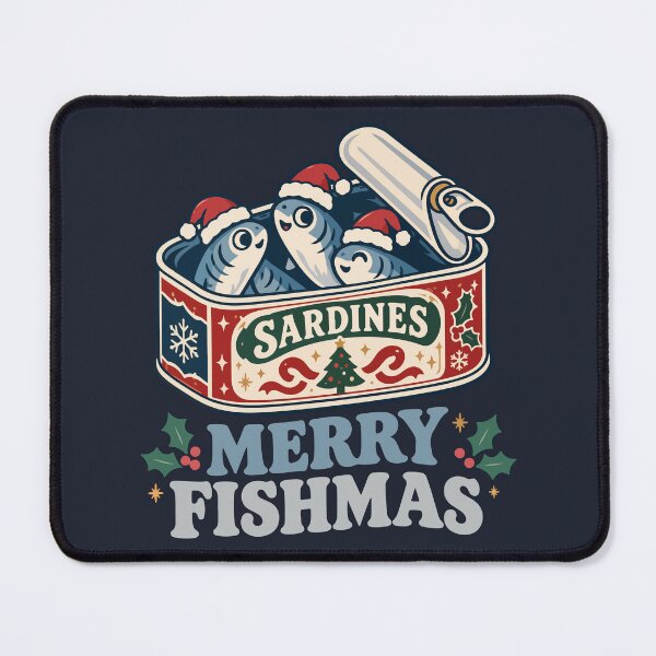 Item preview, Funny Christmas Sardine Can – Merry Fishmas Retro Holiday Fish Design designed and sold by Skryp-art.