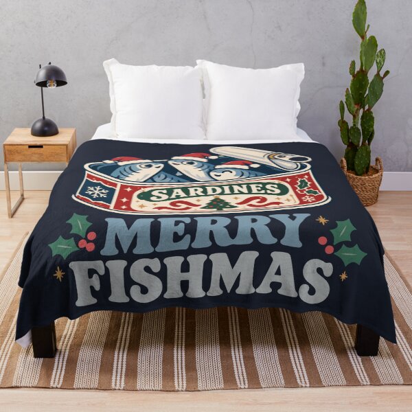 Item preview, Funny Christmas Sardine Can – Merry Fishmas Retro Holiday Fish Design designed and sold by Skryp-art.