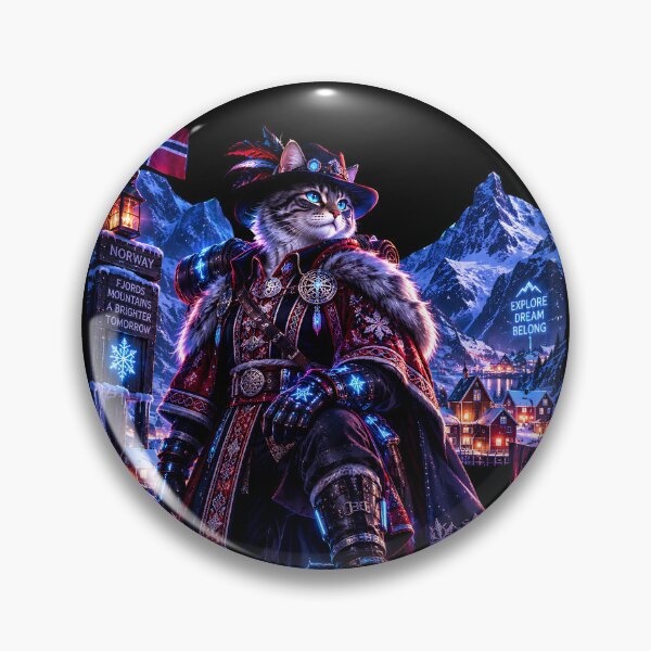 Item preview, Neon Norwegian Cat – Nordic Fjord Explorer designed and sold by Neon Riot Studio.