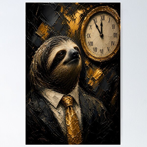 Item preview, Patient Business Sloth Dark Mood Art designed and sold by Vista Atelier.
