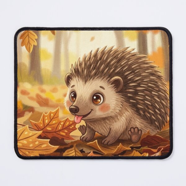 Item preview, Cute Hedgehog in Autumn Leaves Illustration designed and sold by milena-d98.