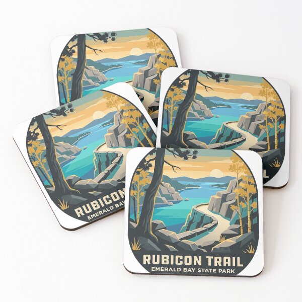 Item preview, Rubicon Trail Emerald Bay State Park Lake Tahoe Retro Hiking Sticker designed and sold by DetourDgn.