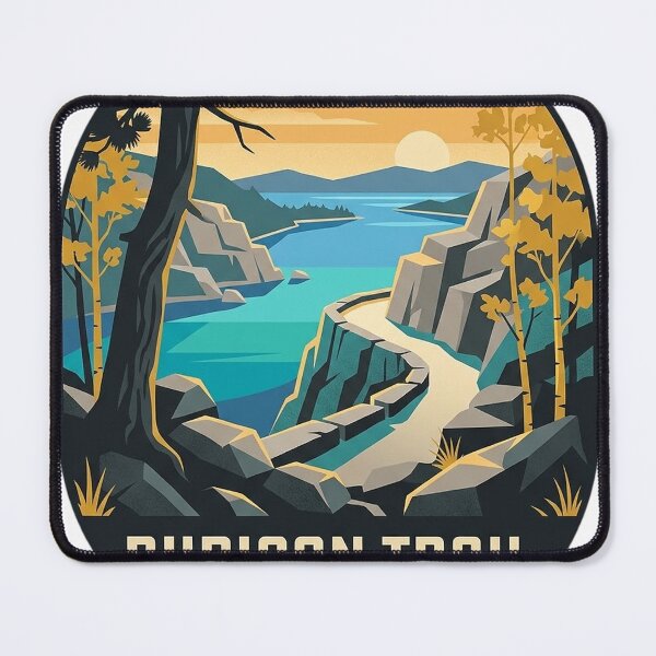 Item preview, Rubicon Trail Emerald Bay State Park Lake Tahoe Retro Hiking Sticker designed and sold by DetourDgn.