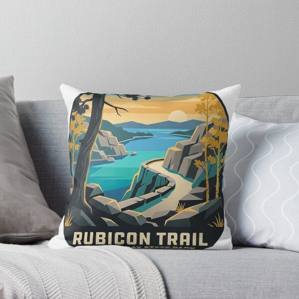 Item preview, Rubicon Trail Emerald Bay State Park Lake Tahoe Retro Hiking Sticker designed and sold by DetourDgn.