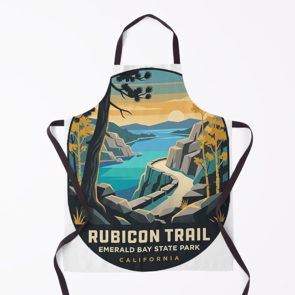 Item preview, Rubicon Trail Emerald Bay State Park Lake Tahoe Retro Hiking Sticker designed and sold by DetourDgn.
