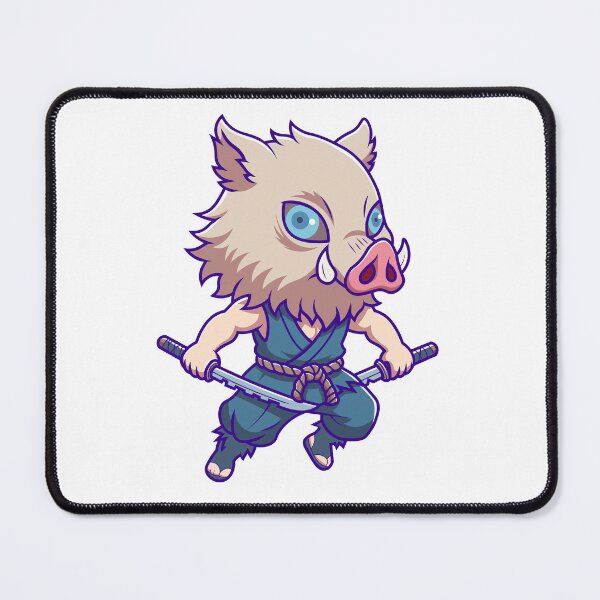 Item preview, Inosuke Hashibira Dual Swords Wild Boar Chibi Anime Art designed and sold by Rupesh-Art26.