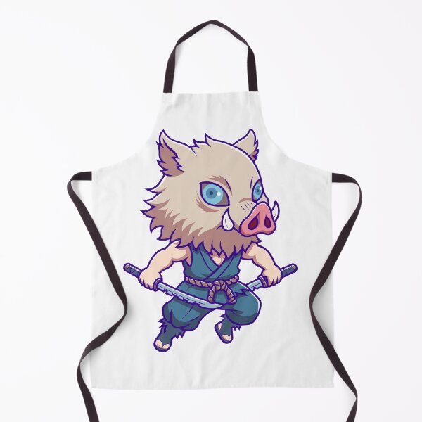 Item preview, Inosuke Hashibira Dual Swords Wild Boar Chibi Anime Art designed and sold by Rupesh-Art26.