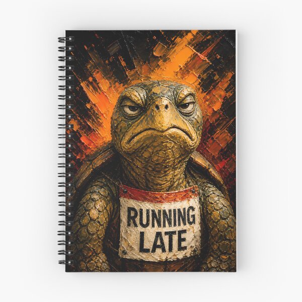 Item preview, Grumpy Tortoise Running Late Vivid Color Art designed and sold by Vista Atelier.