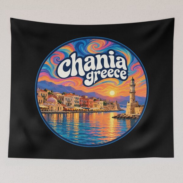 Item preview, Chania Crete Greece Travel Trippy Art designed and sold by TomFrontierArt.