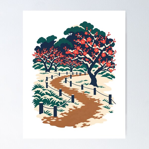 Item preview, Plum Trees Along a Snowy Path designed and sold by VP-CATS.