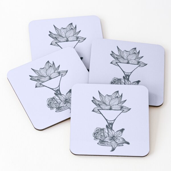 Item preview, Floral Cocktail |Hand-Drawn Ink Botanical Cocktail Art  designed and sold by Half Mess.