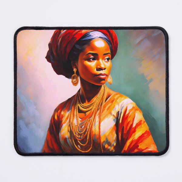 Item preview, Mangbetu woman African American Harlem Renaissance female portrait painting designed and sold by Jéanpaul Ferro.