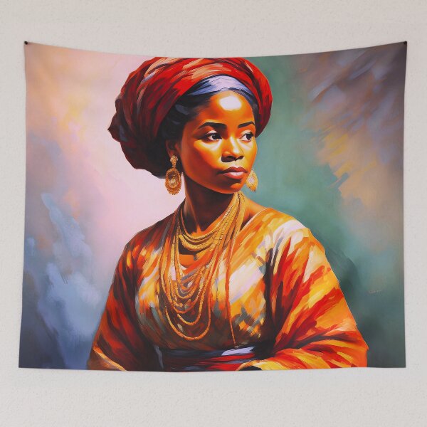 Item preview, Mangbetu woman African American Harlem Renaissance female portrait painting designed and sold by Jéanpaul  Ferro.