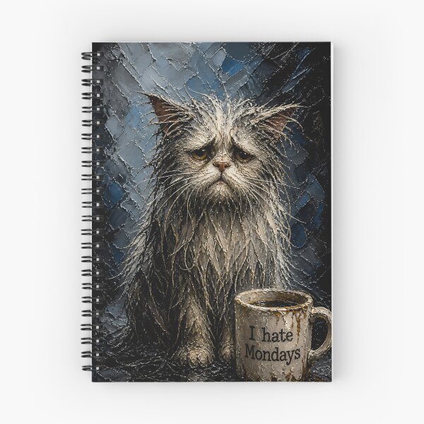 Item preview, Miserable Monday Cat Dark Mood Art designed and sold by Vista Atelier.