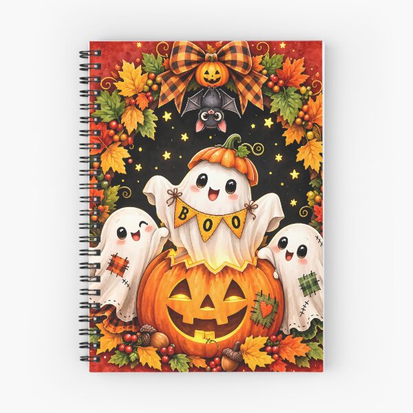 Item preview, Cute Boo Ghosts Autumn Wreath Pumpkin designed and sold by Pure Craft.