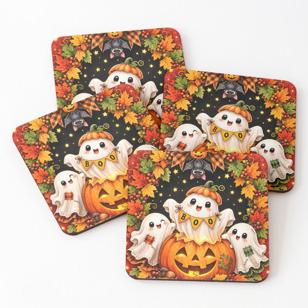 Item preview, Cute Boo Ghosts Autumn Wreath Pumpkin designed and sold by Pure Craft.