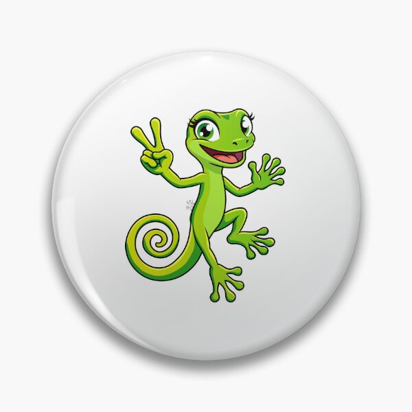 Item preview, Cute Green Gecko Peace Sign Lizard Cartoon Art designed and sold by Rupesh-Art26.