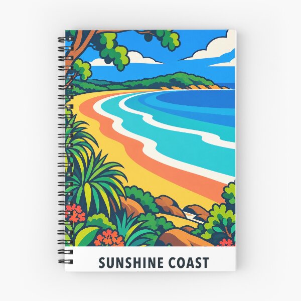 Artikelvorschau, Sunshine Coast Mooloolaba Beach und Landzunge entworfen und verkauft von Print My Town.