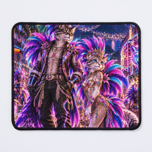 Item preview, Neon Brazil Carnival Cats designed and sold by Neon Riot Studio.