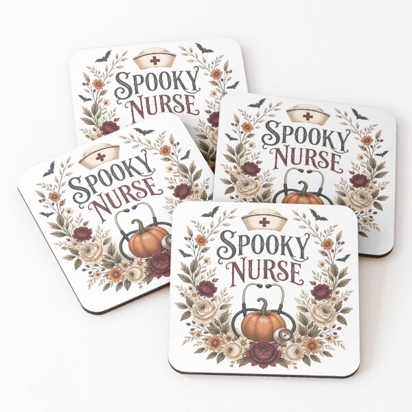 Item preview, Spooky Nurse Floral Wreath Autumn Healthcare designed and sold by RoyesButler.