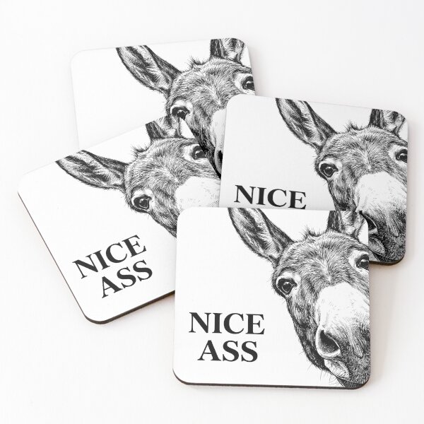 Item preview, Funny Nice Ass Donkey Bathroom Humorous Black and White Animal Art designed and sold by FaizArtShop.
