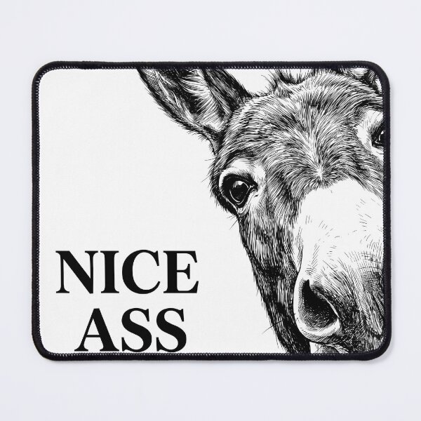 Item preview, Funny Nice Ass Donkey Bathroom Humorous Black and White Animal Art designed and sold by FaizArtShop.
