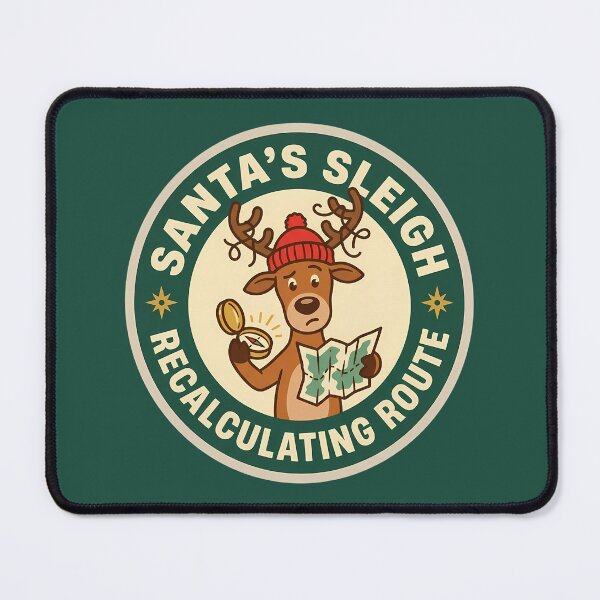 Item preview, Santa's Sleigh Recalculating Route Reindeer Badge designed and sold by DripCultureLab.