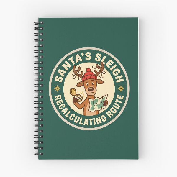 Item preview, Santa's Sleigh Recalculating Route Reindeer Badge designed and sold by DripCultureLab.