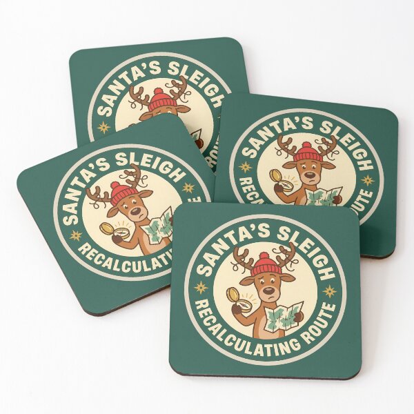 Item preview, Santa's Sleigh Recalculating Route Reindeer Badge designed and sold by DripCultureLab.