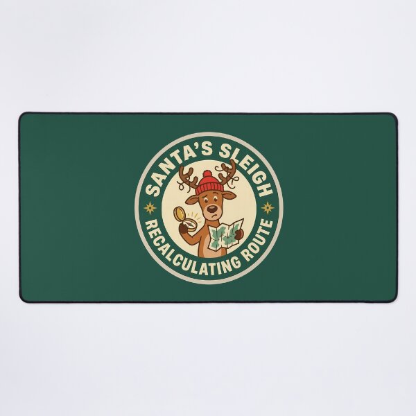 Item preview, Santa's Sleigh Recalculating Route Reindeer Badge designed and sold by DripCultureLab.