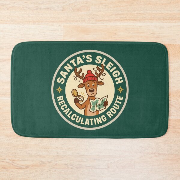Item preview, Santa's Sleigh Recalculating Route Reindeer Badge designed and sold by DripCultureLab.