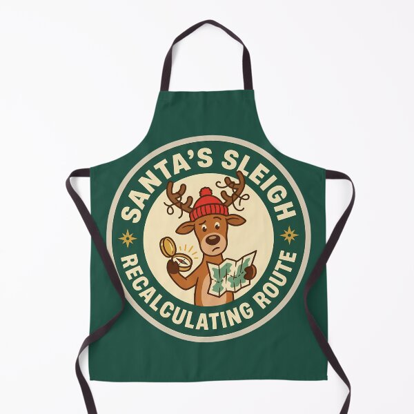 Item preview, Santa's Sleigh Recalculating Route Reindeer Badge designed and sold by DripCultureLab.