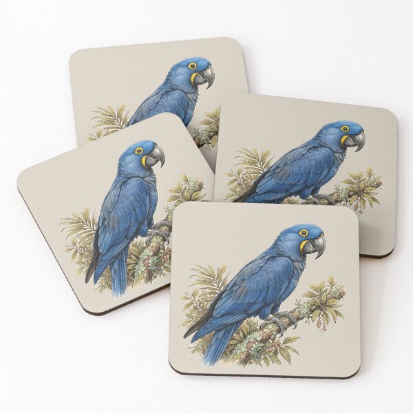 Item preview, Royal Blue Hyacinth Macaw Vintage Botanical Foliage Art designed and sold by VibeShift Studio.