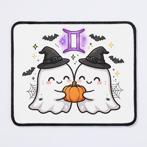 Item preview, Gemini Cute Twin Ghosts Halloween designed and sold by Zodiac Celestial Art.